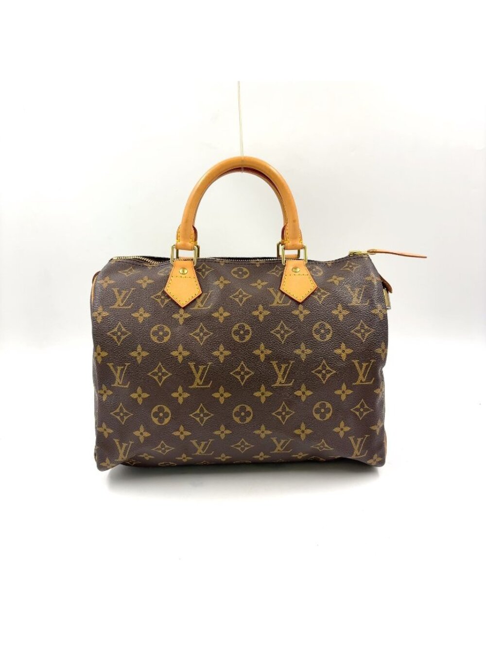 Louis Vuitton Speedy 30 Monogram Leather Brown Light Handbag Gold